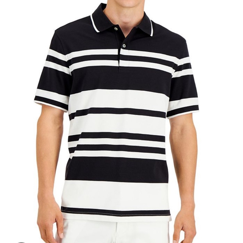 NWOT Mens Black/White Polo Size Large - Picture 2 of 4